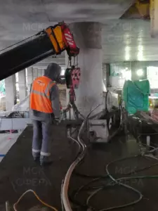 Демотнаж канатной резкой